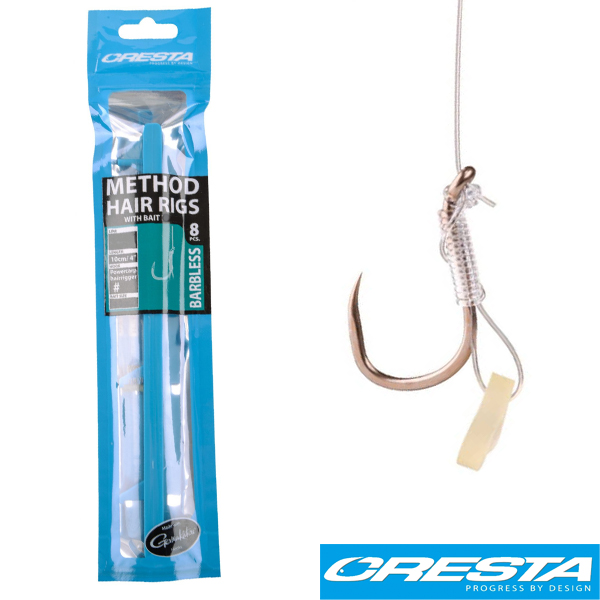 Cresta Method Hair Rig mit Band #16 0,20mm Barbless