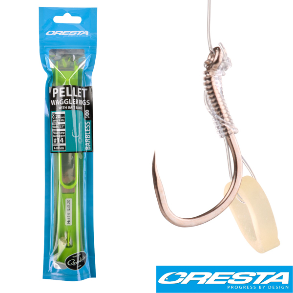 Cresta Pellet Waggler Rigs mit Band #16 0,18mm Barbless