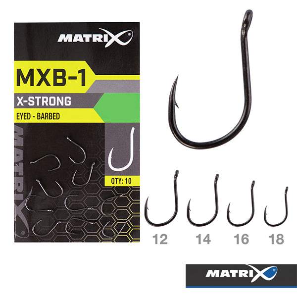 Matrix MXB-1 Strong Eyed Barbed Hooks 3 x 10pk ALL SIZES Fishing tackle 