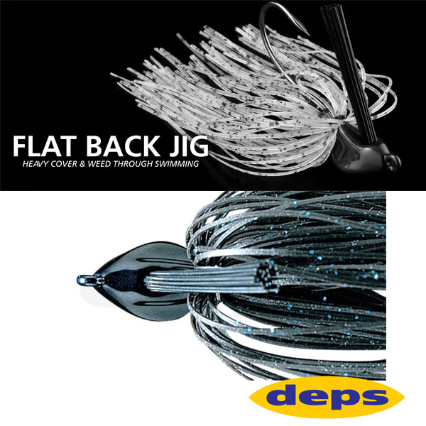 Deps Flat Back Jig 3/4oz #28 Black/Blue Flake