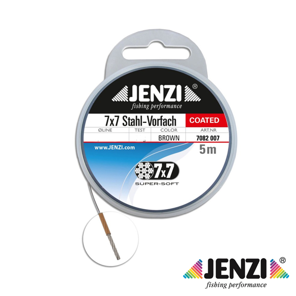 JENZI Jenzi Stahlvorfach mit VMC nylonummantelt mit 2 Drilling 4×50cm Gr.2  12kg neu 
