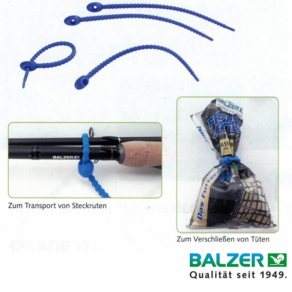 2 Stück BALZER Multiband Rutenband Silikon Verschluss Verschlussband Unversal 
