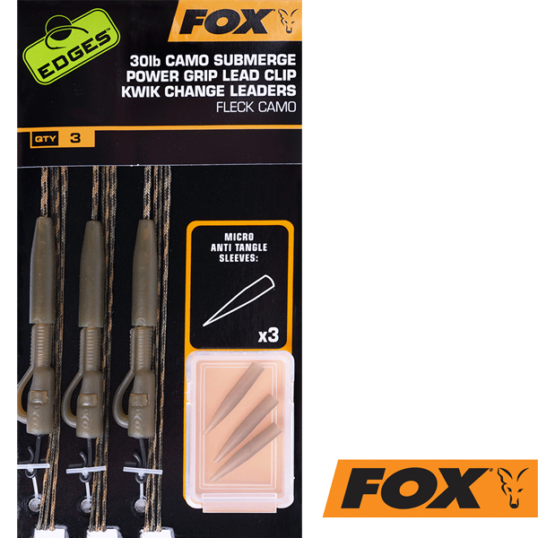 Fox Edges Submerge Power Grip Lead Clip Quick Change 30lb #Fleck Camo